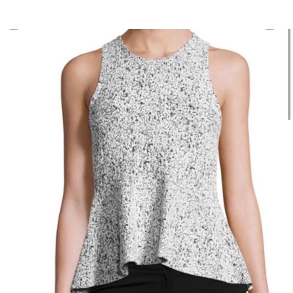 THEORY COLISHA cream/black LUSTRATE peplum FLATTERING top WMN shirt Sz P/0
